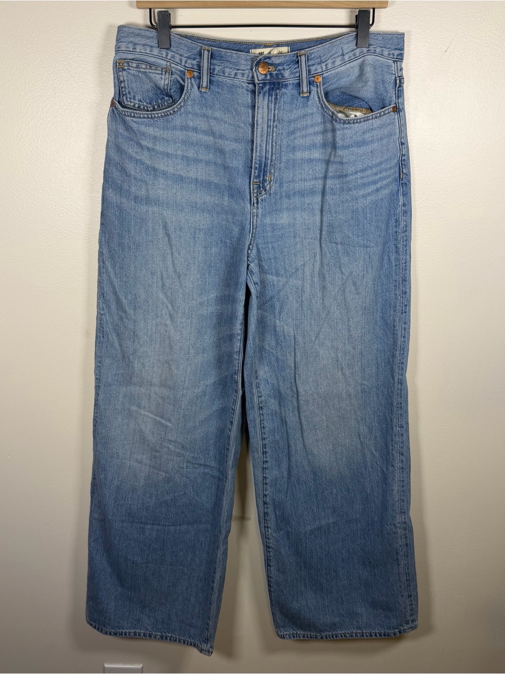 Madewell Superwide-Leg Jeans Medium Wash Women Size 29 Lightweight Cotton Baggy - Picture 3 of 9